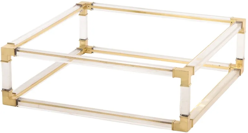 LARGE BRASS AND GLASS LUCITE COFFEE TABLE C 1970. LACKING GLASS. from auction in Philadelphia, Pennsylvania — image 23