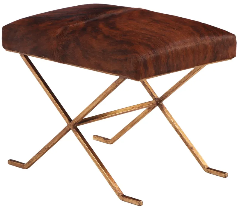 GILT IRON AND COW HIDE STOOL IN THE MANNER OF JEAN-MICHEL FRANK. from auction in Philadelphia, Pennsylvania — image 12