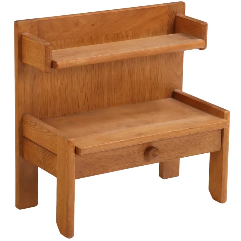 FRENCH OAK NIGHT STAND HAVING A SINGLE DRAWER BY GUILLERME AND CHAMBRON C 1970. from auction in Philadelphia, Pennsylvania — image 9