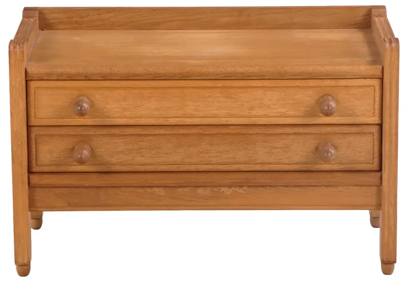 FRENCH OAK TWO DRAWER CHEST BY GUILLERME AND CHAMBRON C 1960. from auction in Philadelphia, Pennsylvania — image 14