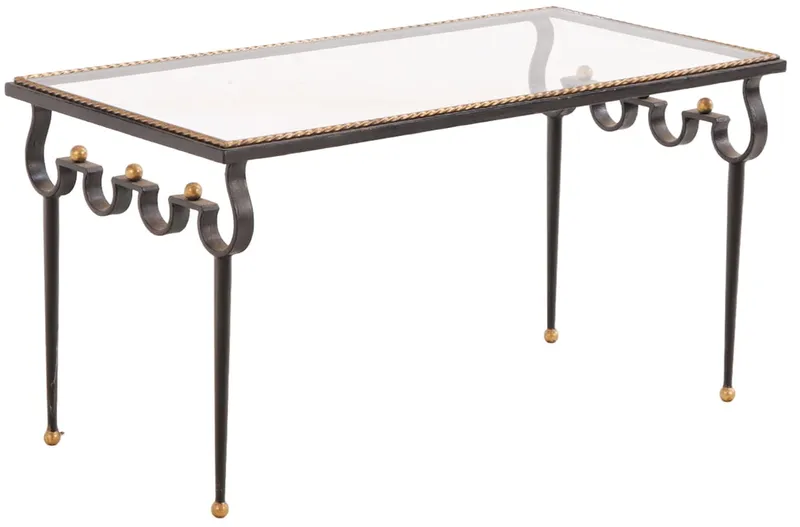 JEAN ROYERE STYLE BLACK AND GILT IRON COFFEE TABLE C 1950, FRANCE from auction in Philadelphia, Pennsylvania — image 43