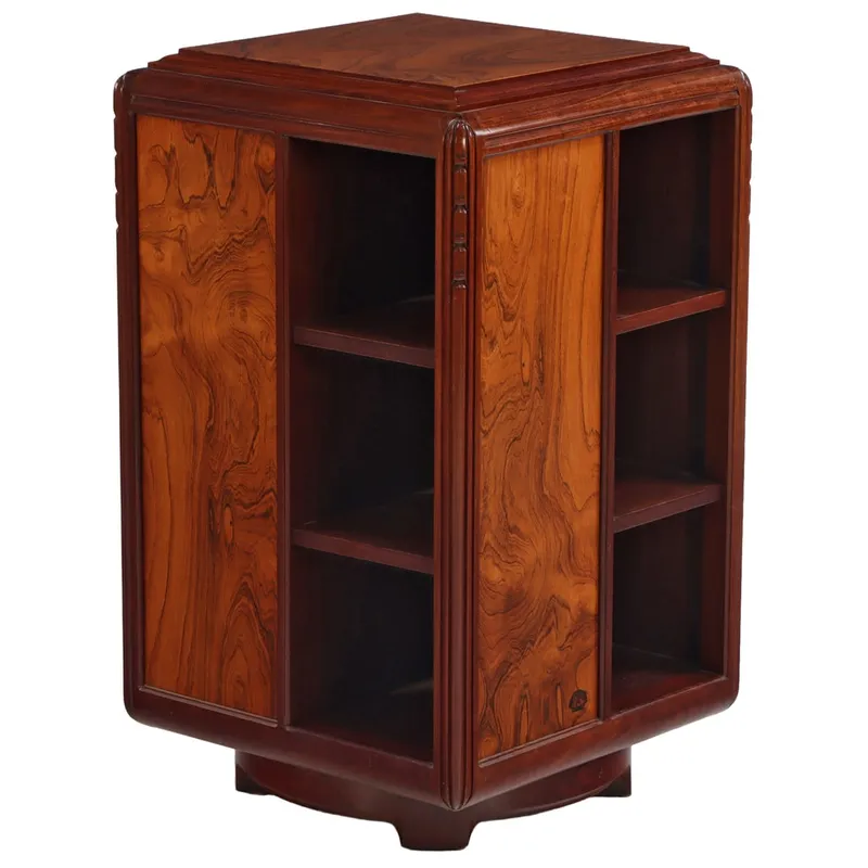 FRENCH ART DECO REVOLVING BOOKCASE BY LOUIS MAJORELLE C. 1925 INLAID SIGNATURE. MAHOGANY AND from auction in Philadelphia, Pennsylvania — image 46