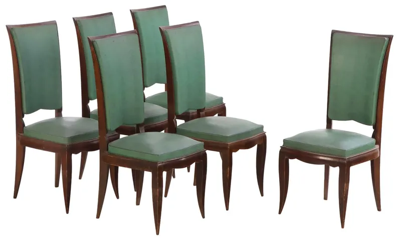 SET OF SIX FRENCH ART DECO DINING CHAIRS IN THE MANNER OF JULES LELEU from auction in Philadelphia, Pennsylvania — image 47