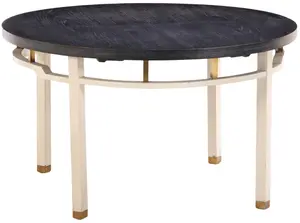 Architect Designed Cerused Oak and Lacquered Wood South American Dining Table with One Original Leaf