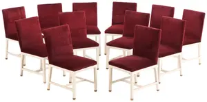 Twelve Painted South American Architect Designed Dining Chairs C 1960. Ensuite with Previous Lot
