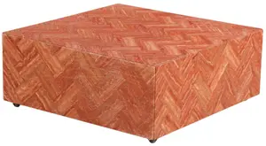 RARE PINK TRAVERTINE ITALIAN COFFEE TABLE ON WHEELS C 1975.