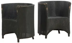 PAIR ENGLISH WICKER CHAIRS BY LLOYD LOOM.