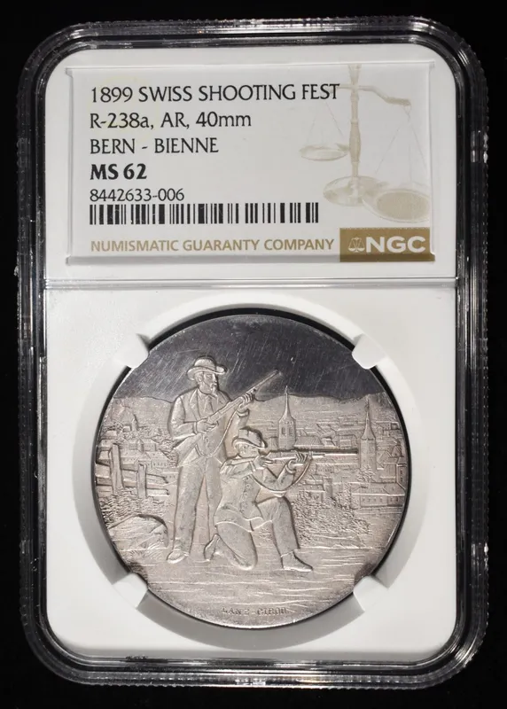 1899 SWISS SHOOTING BERN-BIENNE SILVER NGC MS-62 from auction in Findlay, Ohio — image 21