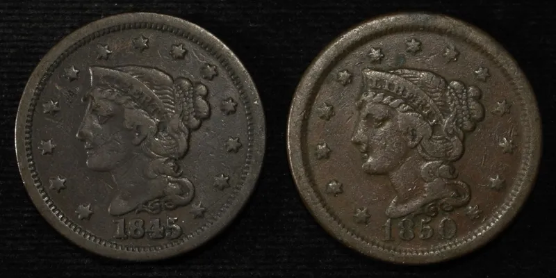 1845 FINE & 1850 VF LARGE CENTS from auction in Findlay, Ohio — image 32