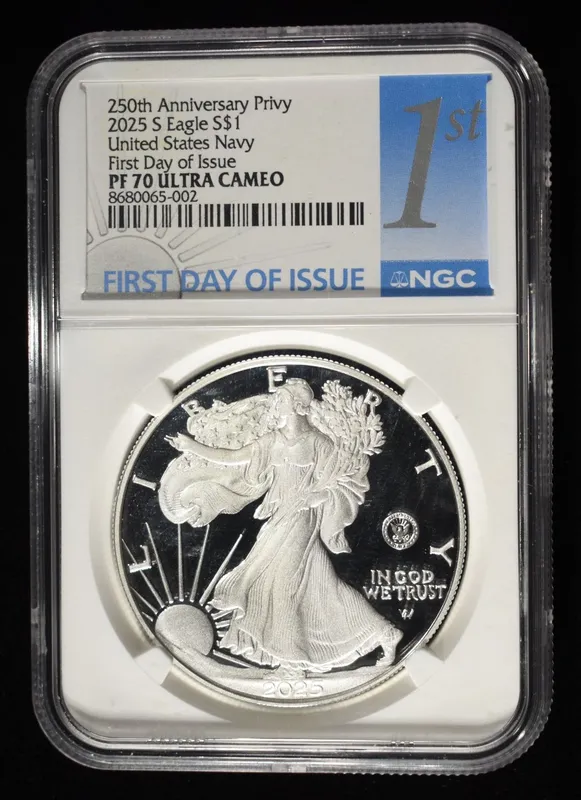 2025-S AMERICAN SILVER EAGLE PF70 ULTRA CAMEO NGC from auction in Findlay, Ohio — image 18