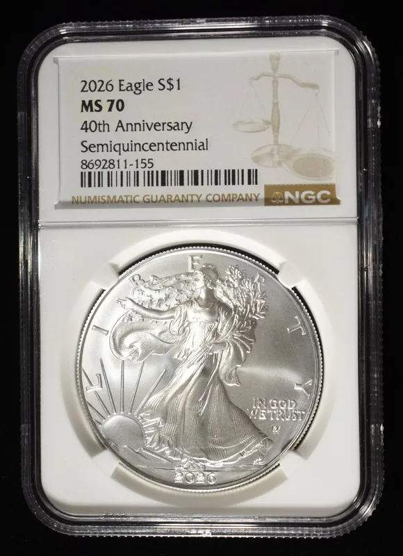 2026 AMERICAN SILVER EAGLE NGC MS70 from auction in Findlay, Ohio — image 19