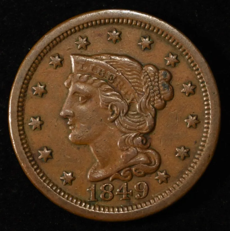 1849 LARGE CENT CH AU from auction in Findlay, Ohio — image 34