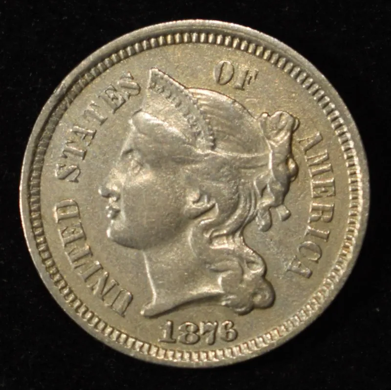 1876 3 CENT NICKEL XF/AU from auction in Findlay, Ohio — image 46