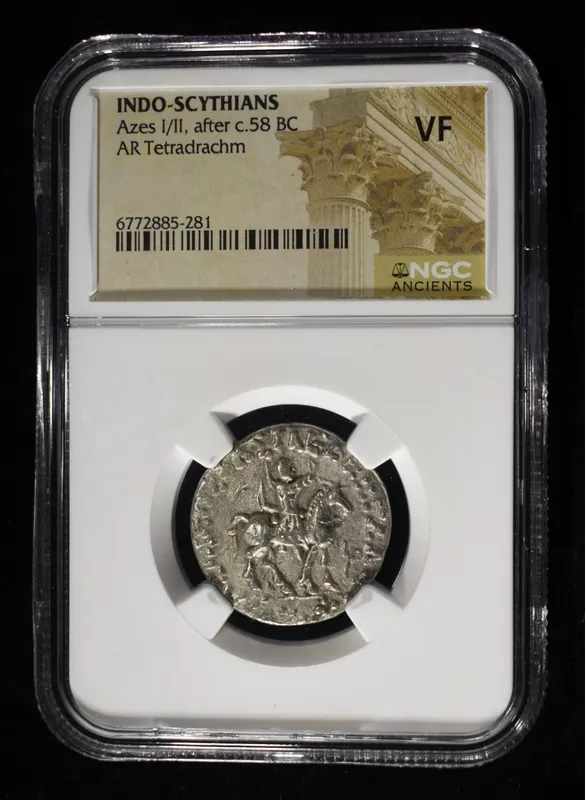 AFTER c.58 BC AZES I/II AR TETRADRACHM  NGC VF from auction in Findlay, Ohio — image 24