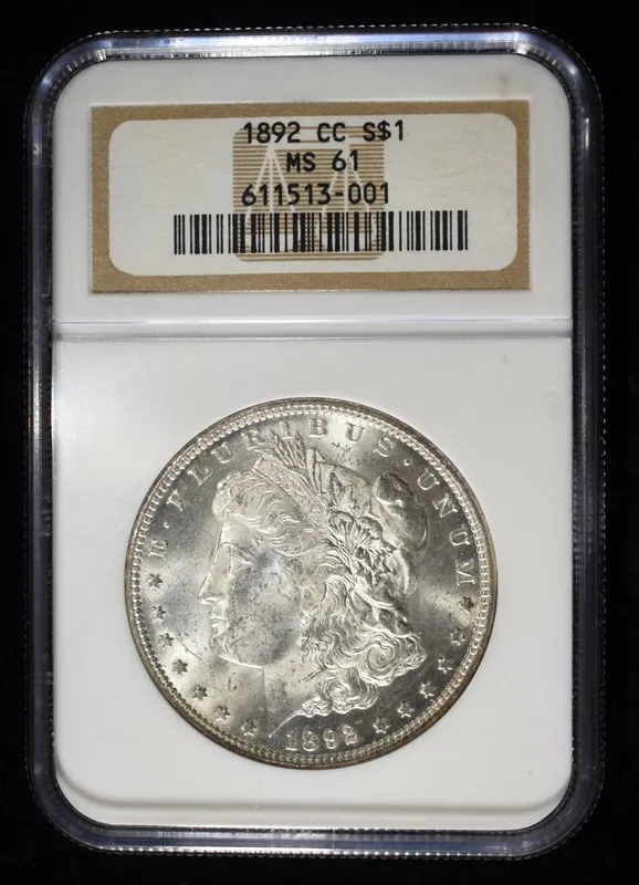 1892-CC MORGAN DOLLAR NGC MS-61 from auction in Findlay, Ohio — image 13