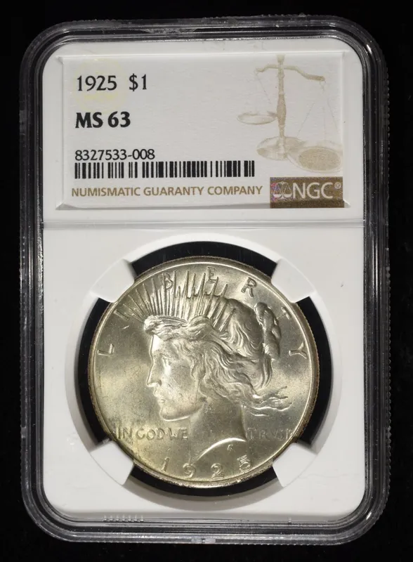 1925 PEACE DOLLAR NGC MS63 from auction in Findlay, Ohio — image 19