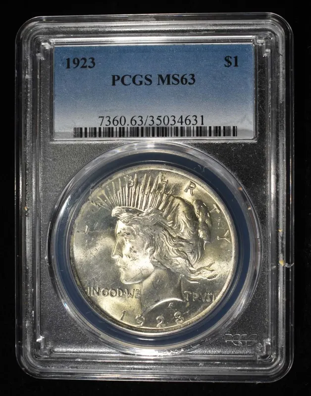 1923 PEACE DOLLAR PCGS MS63 from auction in Findlay, Ohio — image 17