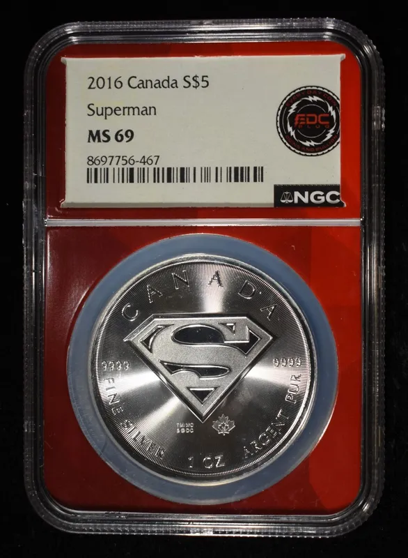 2016 1 OZ SILVER CANADA SUPERMAN NGC MS-69 from auction in Findlay, Ohio — image 24