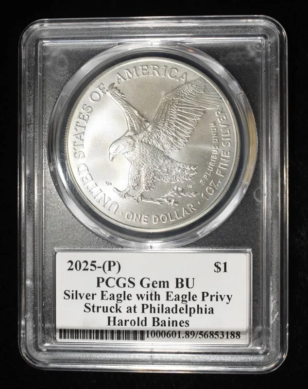2025-(P) AMERICAN SILVER EAGLE PCGS GEM BU from auction in Findlay, Ohio — image 22
