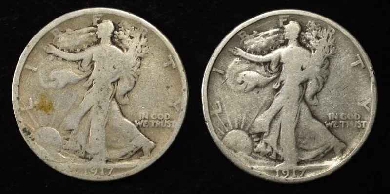(2) 1917-S WALKING LIBERTY HALF DOLLARS from auction in Findlay, Ohio — image 47