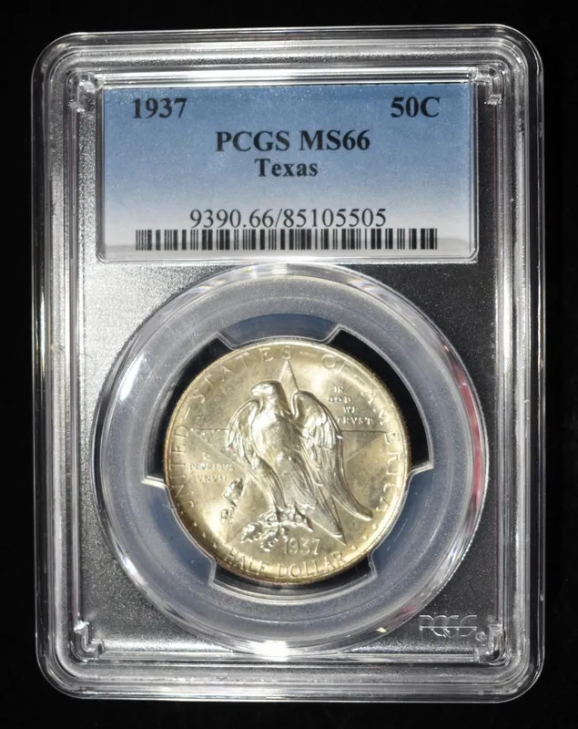 1937 TEXAS COMMEM HALF DOLLAR PCGS MS-66 from auction in Findlay, Ohio — image 16