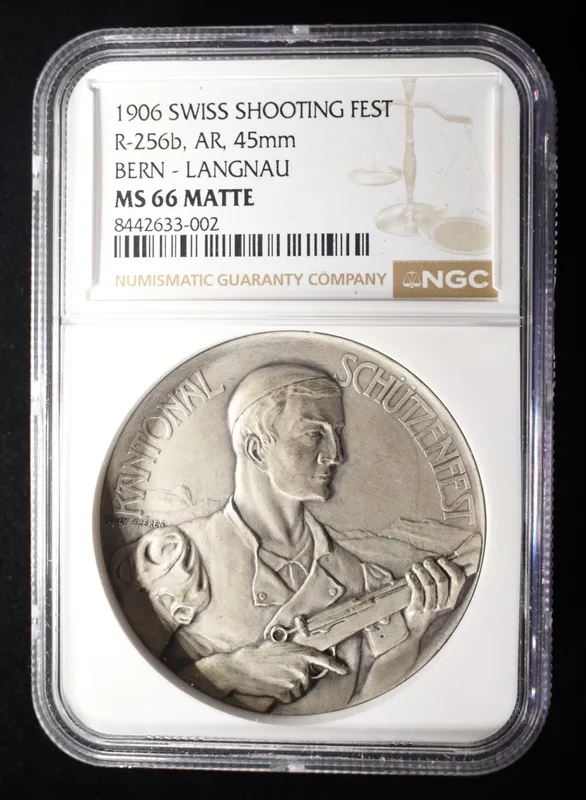 1906 SWISS SHOOTING FEST BERN NGC MS66 MATTE from auction in Findlay, Ohio — image 18