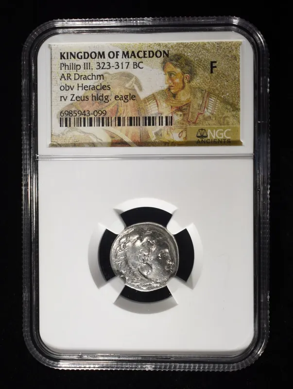 323-317 BC PHILIP III AR DRACHM  NGC F from auction in Findlay, Ohio — image 26
