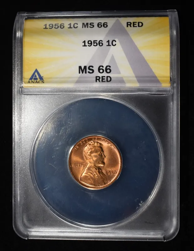 1956 WHEAT CENT ANACS MS66 RED from auction in Findlay, Ohio — image 34