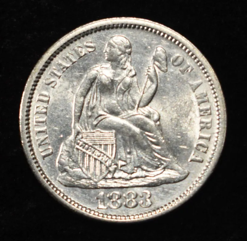 1883 SEATED LIBERTY DIME CH/GEM BU from auction in Findlay, Ohio — image 41