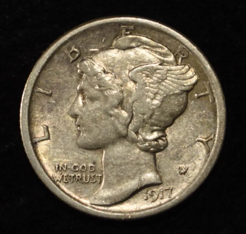 1917-D MERCURY DIME CH AU from auction in Findlay, Ohio — image 43