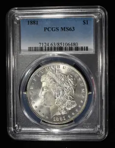 1881 MORGAN DOLLAR PCGS MS-63
