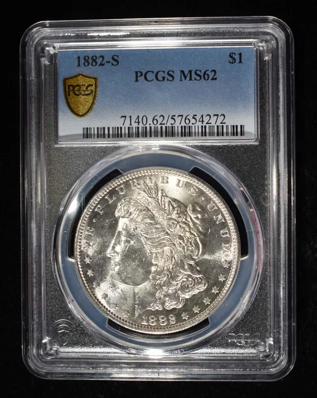 1882-S MORGAN DOLLAR PCGS MS-62 from auction in Findlay, Ohio — image 9