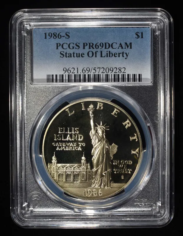 1986-S $1 COMMEM STATUE OF LIBERTY PCGS PR69 DCAM from auction in Findlay, Ohio — image 24