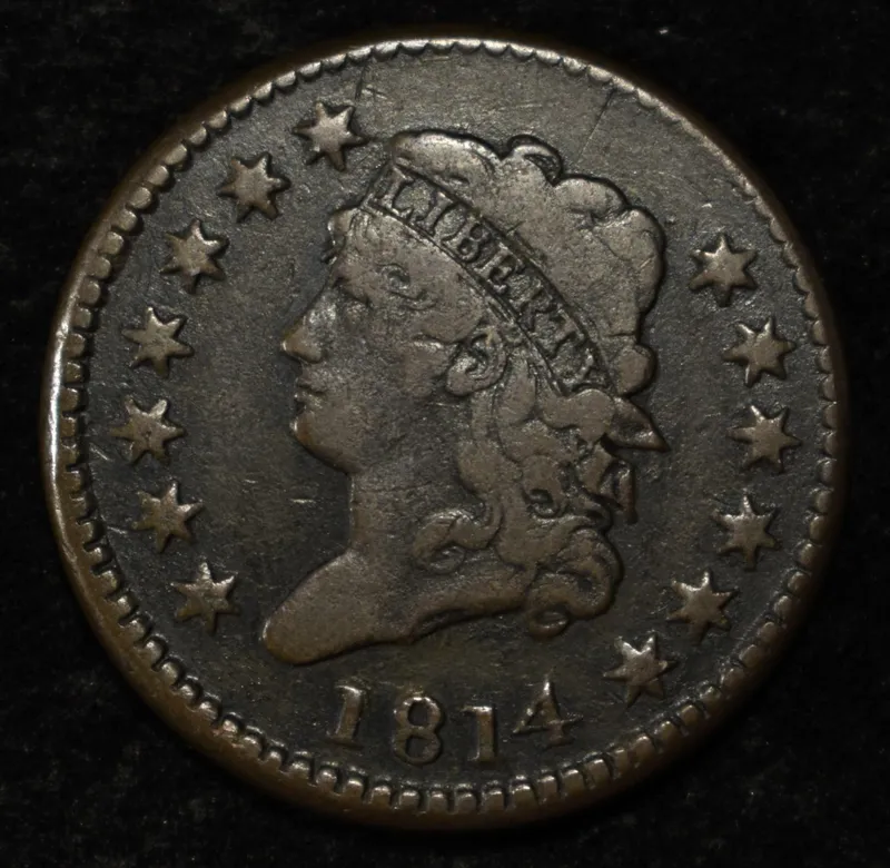 1814 CLASSIC HEAD LARGE CENT VF from auction in Findlay, Ohio — image 28