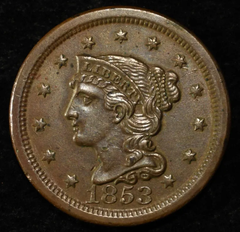 1853 LARGE CENT AU from auction in Findlay, Ohio — image 34