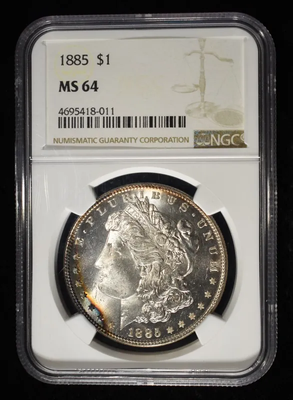 1885 MORGAN DOLLAR NGC MS-64 from auction in Findlay, Ohio — image 7