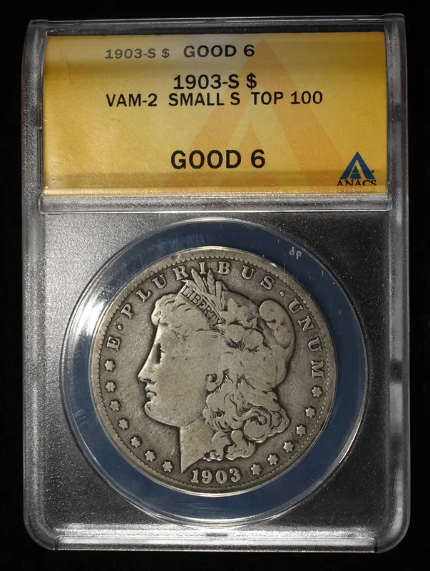 1903-S MORGAN DOLLAR ANACS GOOD 6 from auction in Findlay, Ohio — image 11