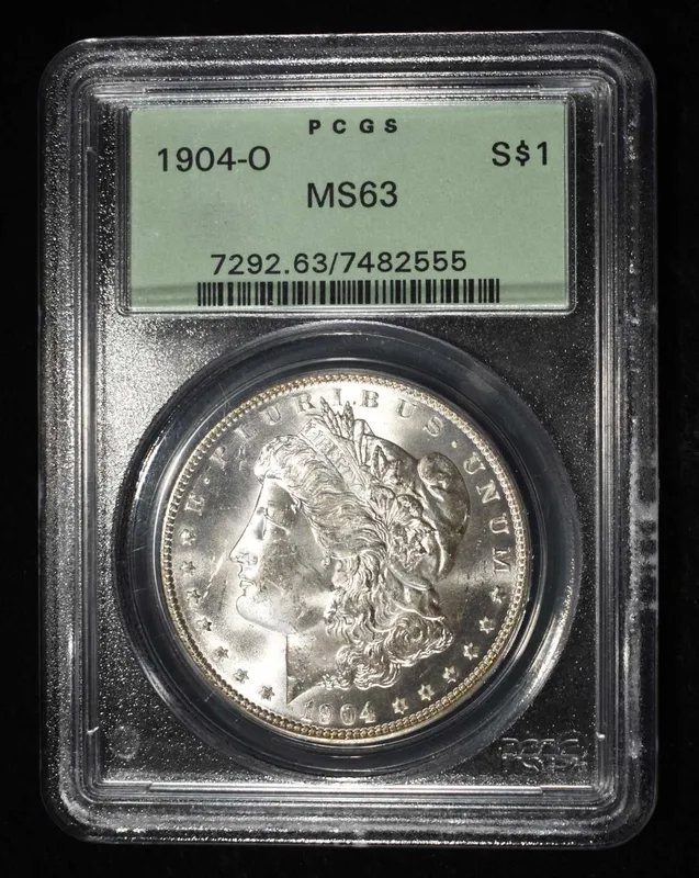 1904-O MORGAN DOLLAR PCGS MS-63 OLD GREEN HOLDER from auction in Findlay, Ohio — image 12
