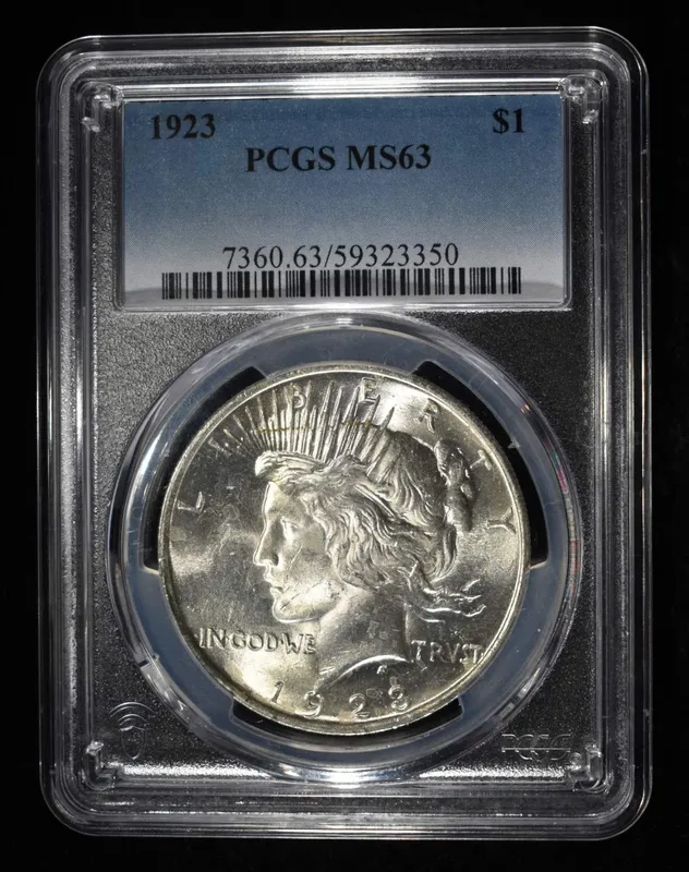 1923 PEACE DOLLAR PCGS MS63 from auction in Findlay, Ohio — image 14