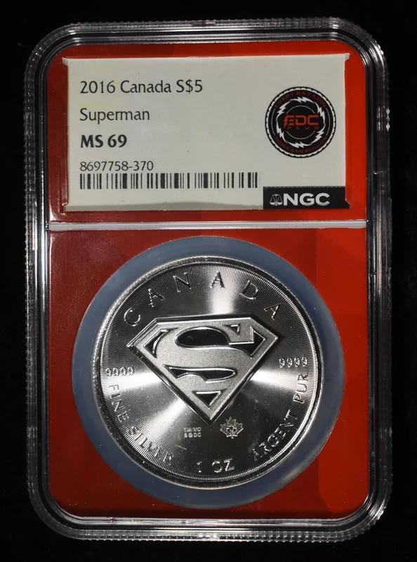 2016 1 OZ SILVER CANADA SUPERMAN NGC MS-69 from auction in Findlay, Ohio — image 23