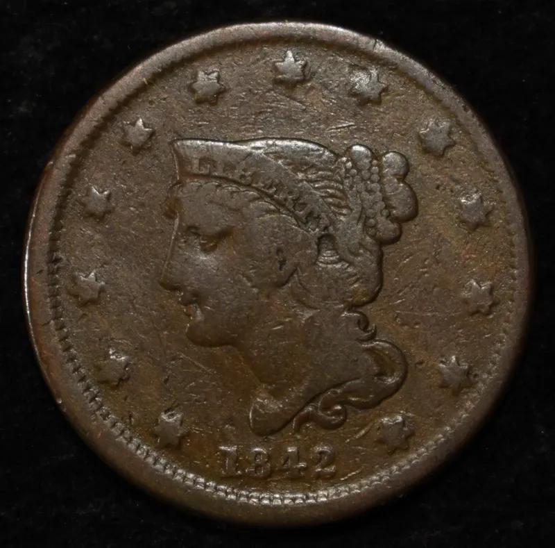 1842 SMALL DATE LARGE CENT FINE from auction in Findlay, Ohio — image 46