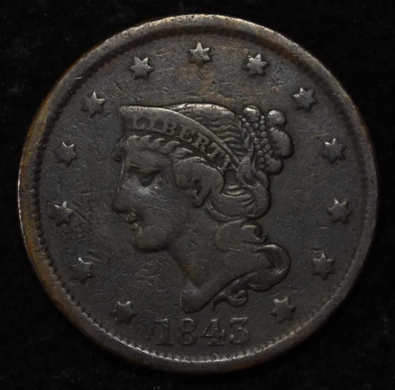 1843 LARGE CENT VF from auction in Findlay, Ohio — image 47