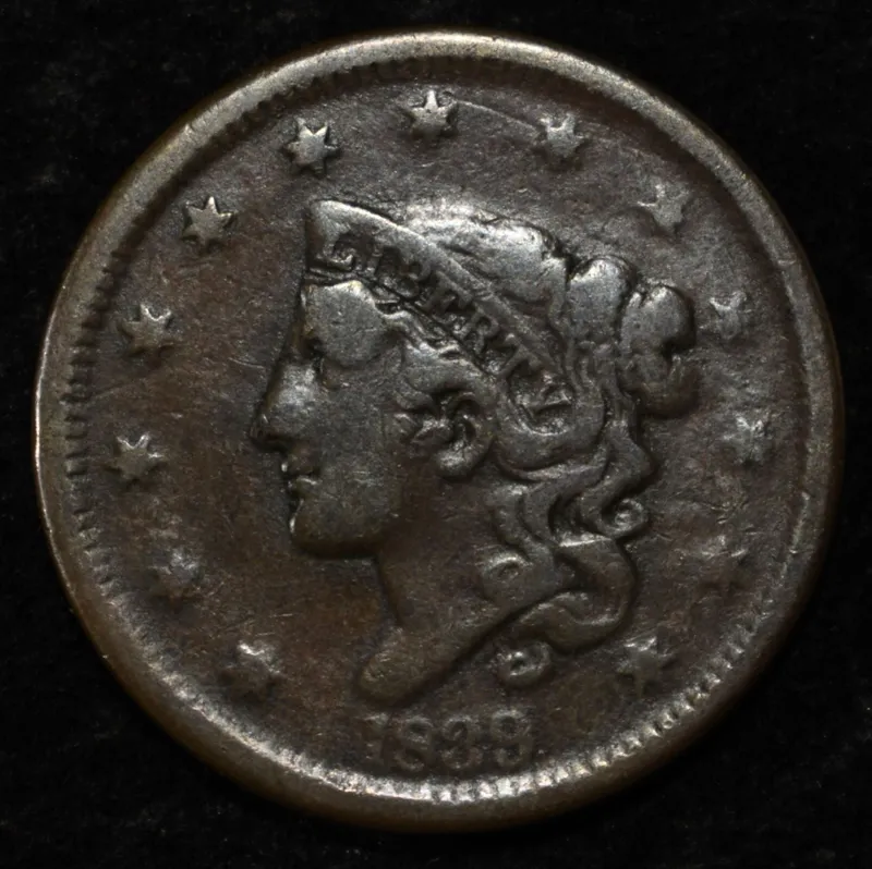 1839 HEAD OF 38 LARGE CENT FINE from auction in Findlay, Ohio — image 44