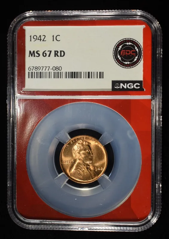 1942 LINCOLN CENT NGC MS-67 RD from auction in Findlay, Ohio — image 2