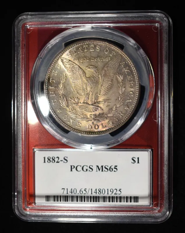 1882-S MORGAN DOLLAR PCGS MS65 from auction in Findlay, Ohio — image 7