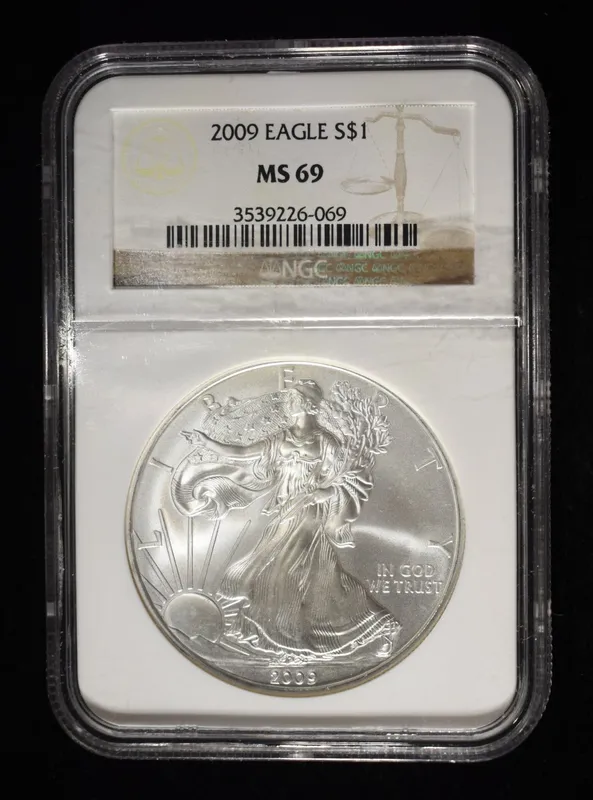 2009 AMERICAN SILVER EAGLE  NGC MS69 from auction in Findlay, Ohio — image 8