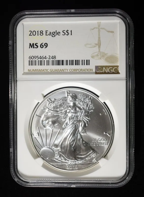 2018 AMERICAN SILVER EAGLE NGC MS69 from auction in Findlay, Ohio — image 11