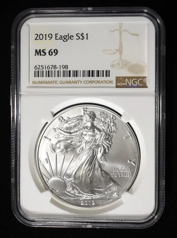 2019 AMERICAN SILVER EAGLE NGC MS69 from auction in Findlay, Ohio — image 12