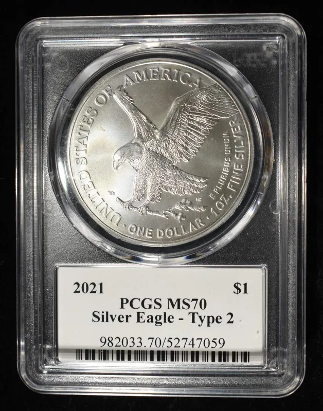 2021 AMERICAN SILVER EAGLE TYPE2 PCGS MS70 from auction in Findlay, Ohio — image 14