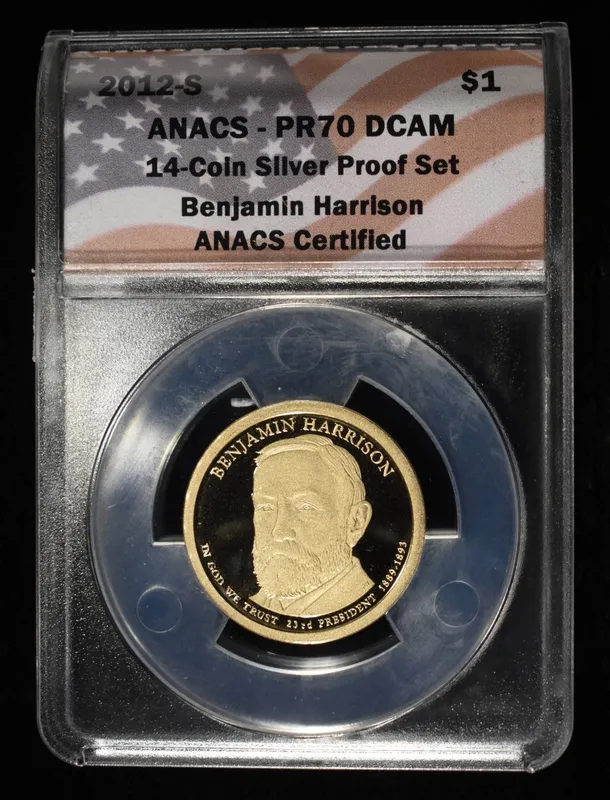 2012-S $1 BENJAMIN HARRISON ANACS PR70 DCAM from auction in Findlay, Ohio — image 16